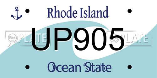 UP905 Rhode Island License Plate