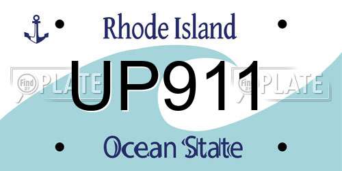 UP911 Rhode Island License Plate
