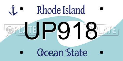 UP918 Rhode Island License Plate