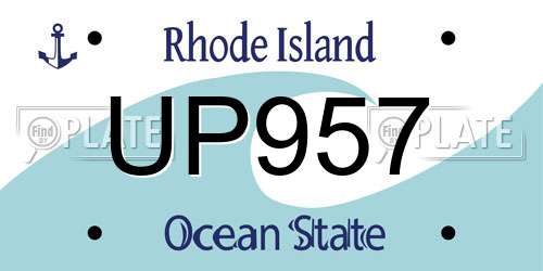 UP957 Rhode Island License Plate