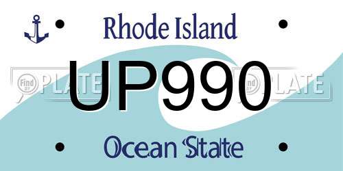 UP990 Rhode Island License Plate