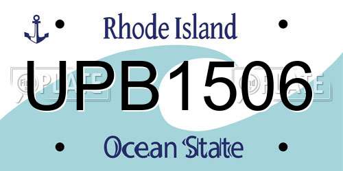 UPB1506 Rhode Island License Plate