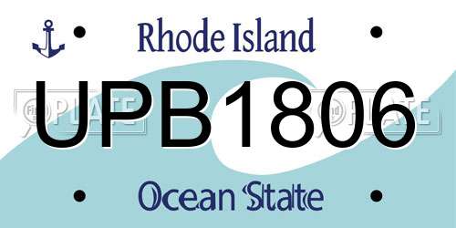 UPB1806 Rhode Island License Plate