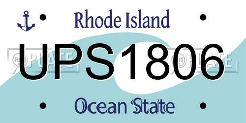 UPS1806 Rhode Island License Plate