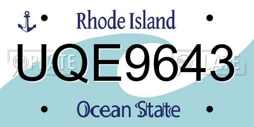 UQE9643 Rhode Island License Plate