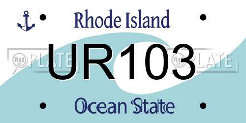 UR103 Rhode Island License Plate