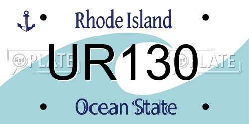 UR130 Rhode Island License Plate