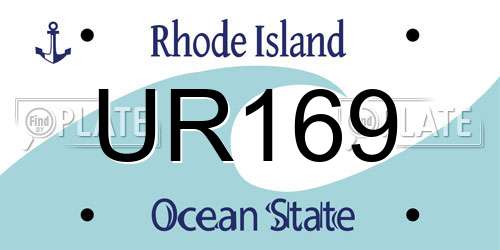 UR169 Rhode Island License Plate