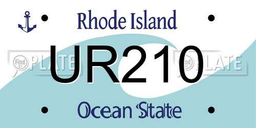 UR210 Rhode Island License Plate