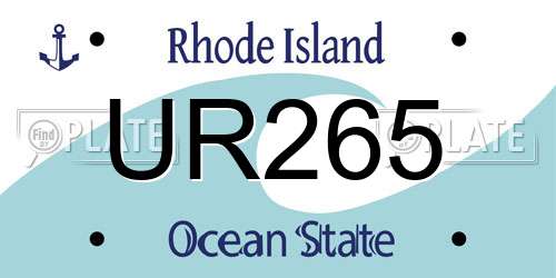 UR265 Rhode Island License Plate