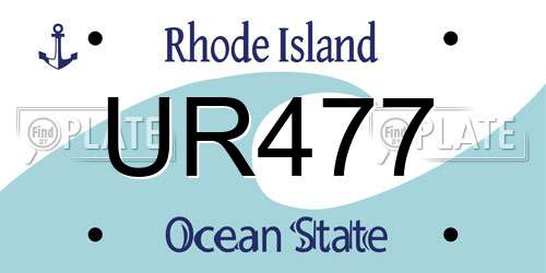 UR477 Rhode Island License Plate