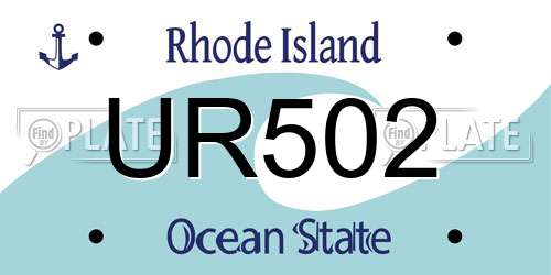 UR502 Rhode Island License Plate