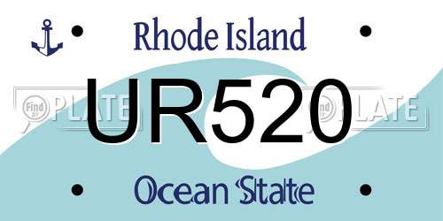 UR520 Rhode Island License Plate