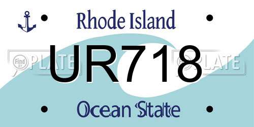 UR718 Rhode Island License Plate