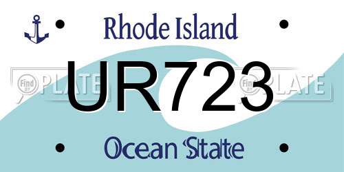UR723 Rhode Island License Plate