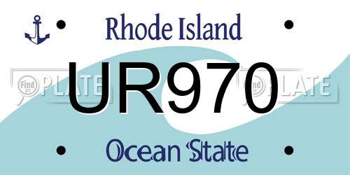 UR970 Rhode Island License Plate