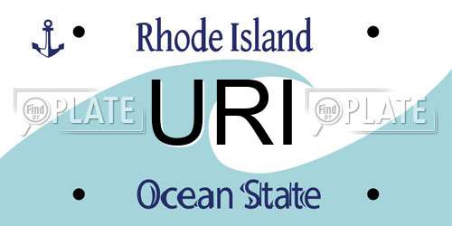 URI Rhode Island License Plate