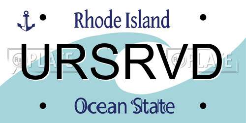 URSRVD Rhode Island License Plate
