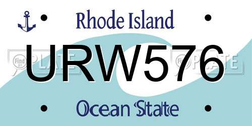 URW576 Rhode Island License Plate