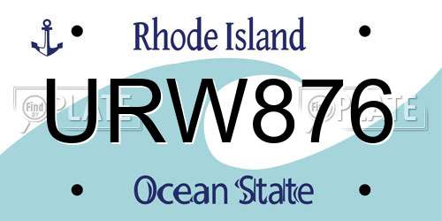 URW876 Rhode Island License Plate