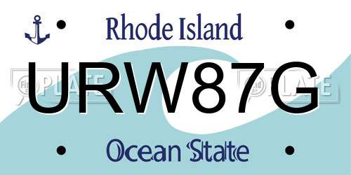 URW87G Rhode Island License Plate
