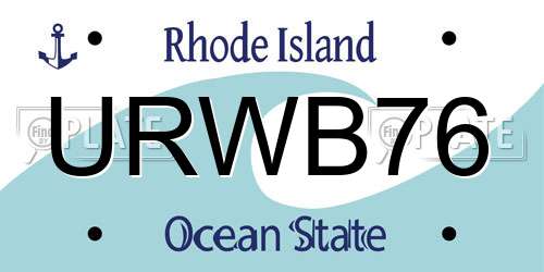 URWB76 Rhode Island License Plate