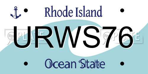 URWS76 Rhode Island License Plate