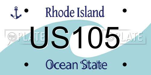 US105 Rhode Island License Plate