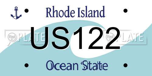 US122 Rhode Island License Plate