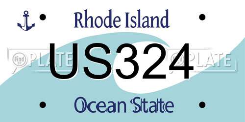 US324 Rhode Island License Plate