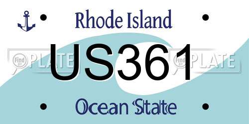 US361 Rhode Island License Plate