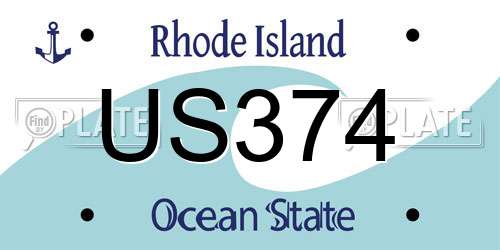 US374 Rhode Island License Plate