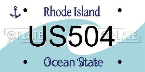 US504 Rhode Island License Plate