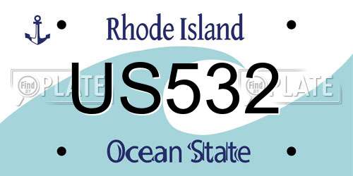 US532 Rhode Island License Plate