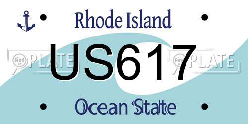 US617 Rhode Island License Plate