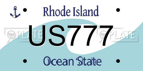 US777 Rhode Island License Plate