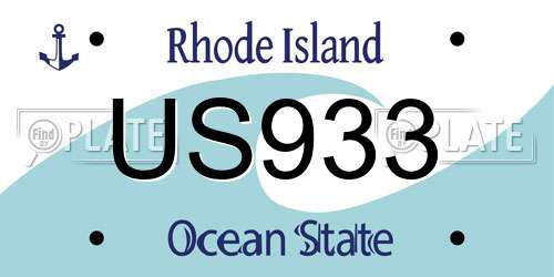 US933 Rhode Island License Plate