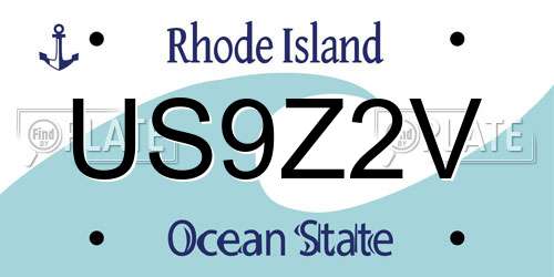 US9Z2V Rhode Island License Plate