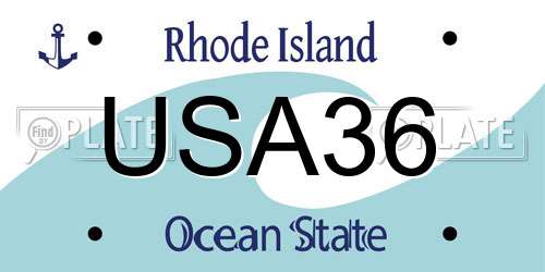 USA36 Rhode Island License Plate