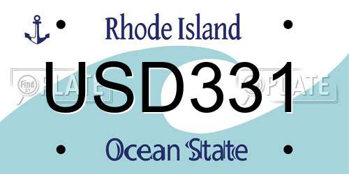 USD331 Rhode Island License Plate