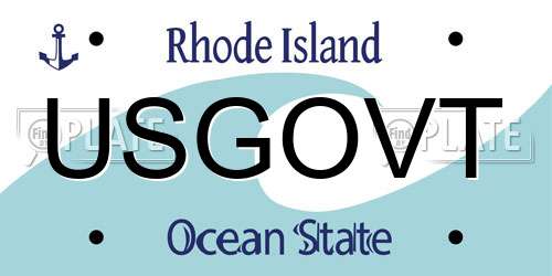 USGOVT Rhode Island License Plate