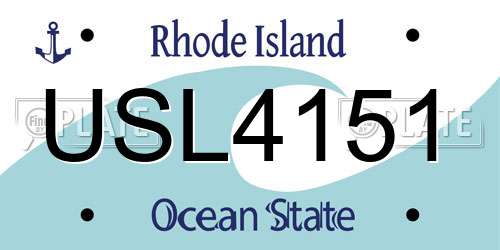 USL4151 Rhode Island License Plate