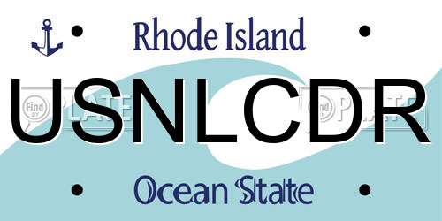 USNLCDR Rhode Island License Plate