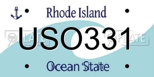 USO331 Rhode Island License Plate