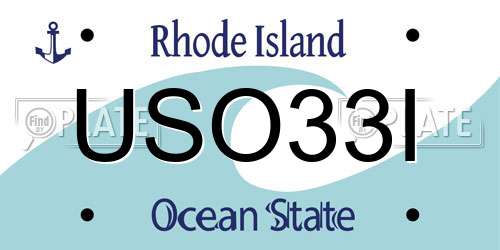 USO33I Rhode Island License Plate