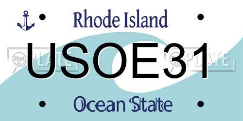 USOE31 Rhode Island License Plate