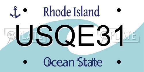 USQE31 Rhode Island License Plate