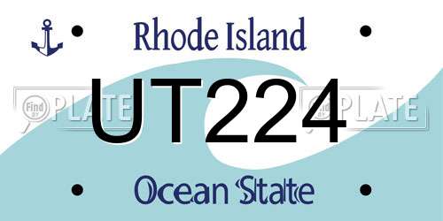 UT224 Rhode Island License Plate