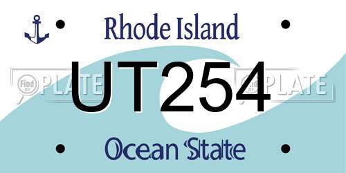 UT254 Rhode Island License Plate