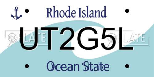 UT2G5L Rhode Island License Plate